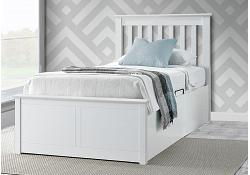 3ft White Wood Bed Frame.Side Opening Wooden Ottoman Bed Frame 2